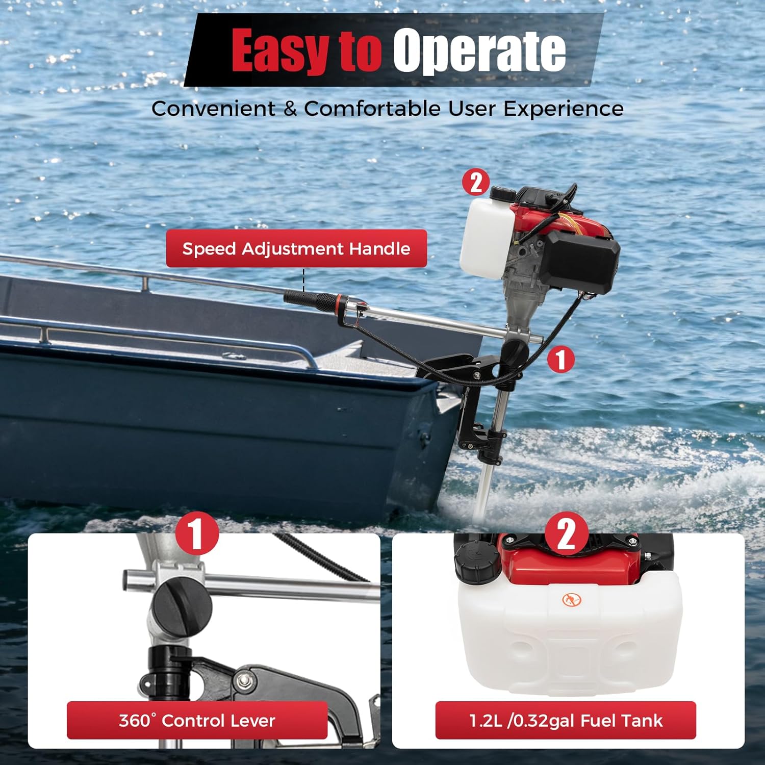 Fishing Boat Outboard Motor - 4 HP Dıştan Takmalı Motor, 4